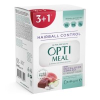 Optimeal Cats Hairball Control Duck для кошек выведение шерсти утка, печень (3+1) 340 г