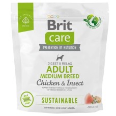 Brit Care Dog Sustainable Adult Medium Breed Chicken з куркою та комахами 1 кг