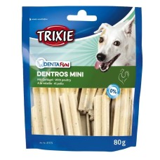 Лакомство для собак Trixie Denta Fun Dentros Mini, с домашней птицей, 80 г (31773)