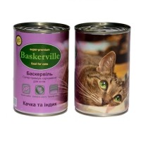 Вологий корм Baskerville для котів качка з індичкою 400 г