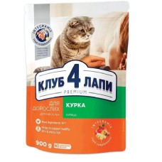 Клуб 4 Лапы Premium Chicken 900 г сухой корм для кошек с курицей