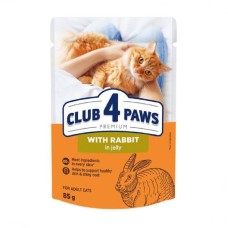 Клуб 4 Лапы Premium Rabbit 24х85 г с кроликом в желе для кошек