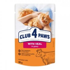 Клуб 4 Лапы Premium Veal in Gravy 24х85 г с телятиной в соусе для кошек