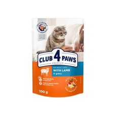 Клуб 4 Лапи Premium Lamb з ягнятком в соусі для котів 24х100 г