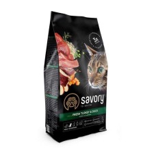 Savory Fresh Turkey Duck для кошек с индейкой и уткой 400 г