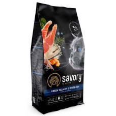 Savory Adult Cat Salmon White Fish для кошек с лососем 400 г