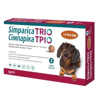 Симпарика Трио для собак от блох и клещей от 5,1-10 кг (1таб)