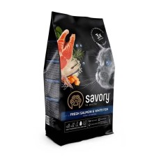 Savory Adult Cat Salmon White Fish для кошек с лососем 2 кг