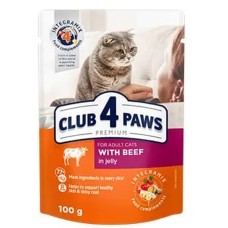 Клуб 4 Лапи Premium Beef з яловичиною в желі для котів 24х100 г