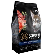 Savory Junior Large Turkey Chicken для щенков крупных пород с курицей 3 кг