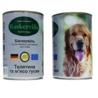 Влажный корм для собак Baskerville телятина и мясо гуся 800 г