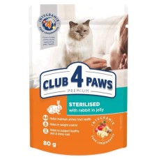 Клуб 4 Лапы Premium Sterilised для стерилизованных кошек с кроликом в желе 24х80 г
