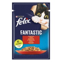 Влажный корм для кошек Felix Fantastic с говядиной в желе 26*85 г