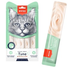 Wanpy Creamy Treat Tuna & Scallop Кремовое лакомство с тунцем и морской расческой для кошек 5 шт х 14 г