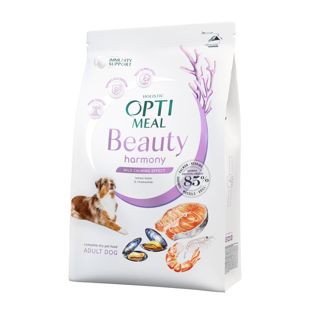 Optimeal Dog Beauty Harmony для собак заспокійливий ефект із морепродуктів 4 кг