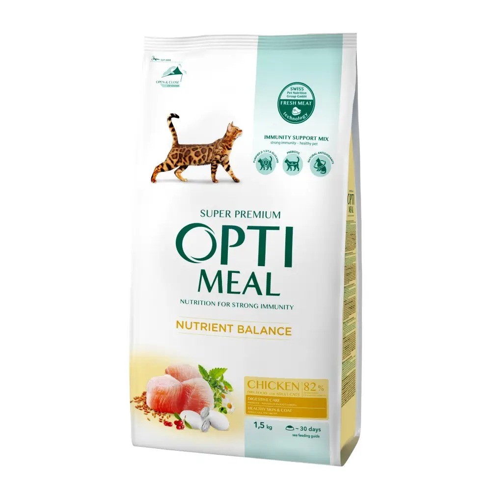 Optimeal Chicken для кішок з м'ясом курки 1.5 кг