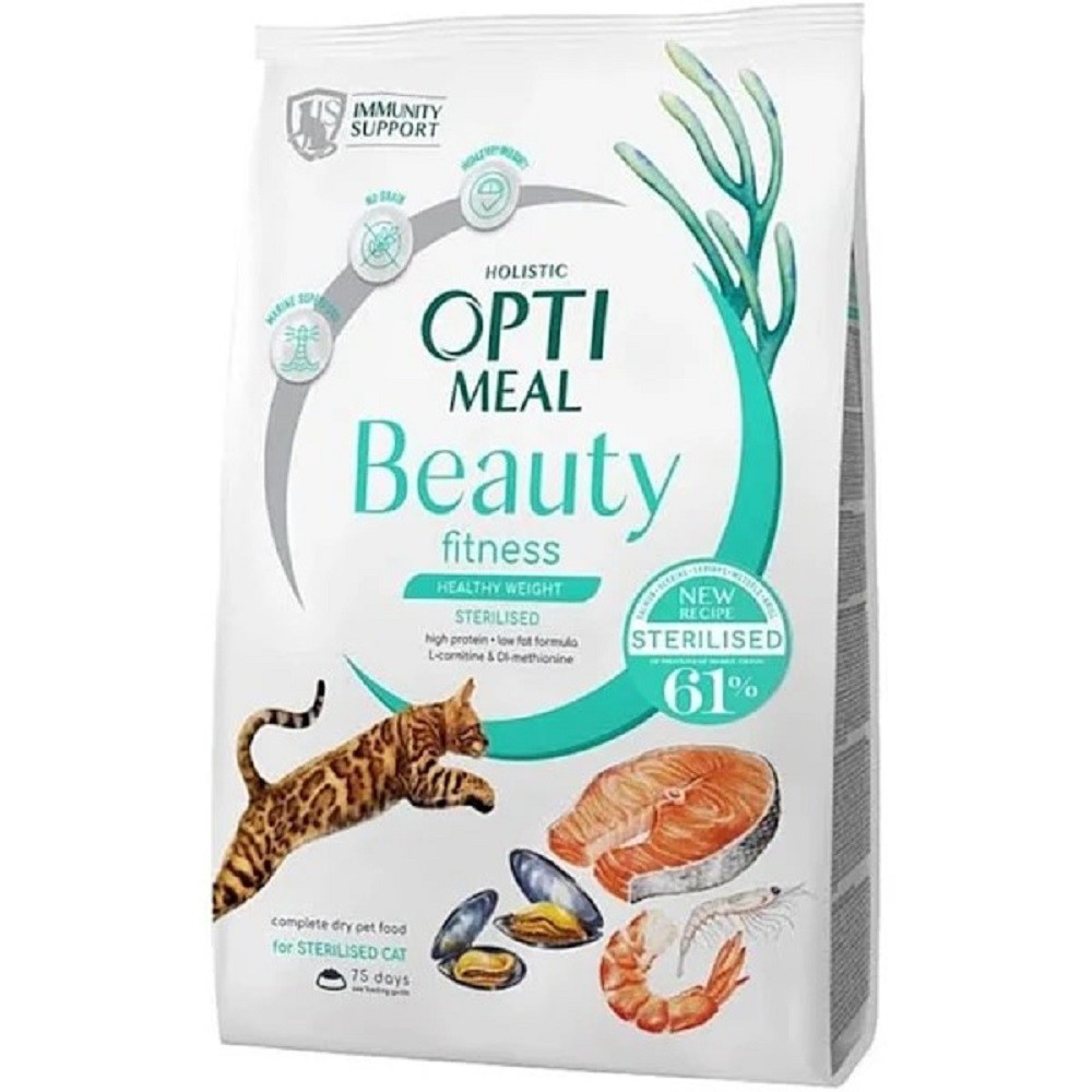Optimeal Cat Beauty Fitness Sterilised для стерилізованих кішок з морепродуктів 1.5 кг