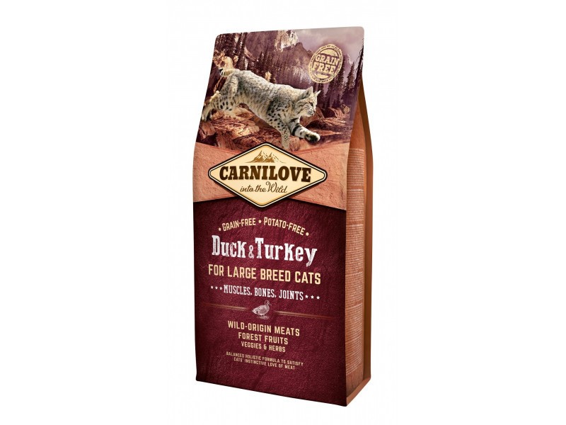 Carnilove Duck Turkey Large Breed для кішок великих порід з качкою та індичкою 6 кг
