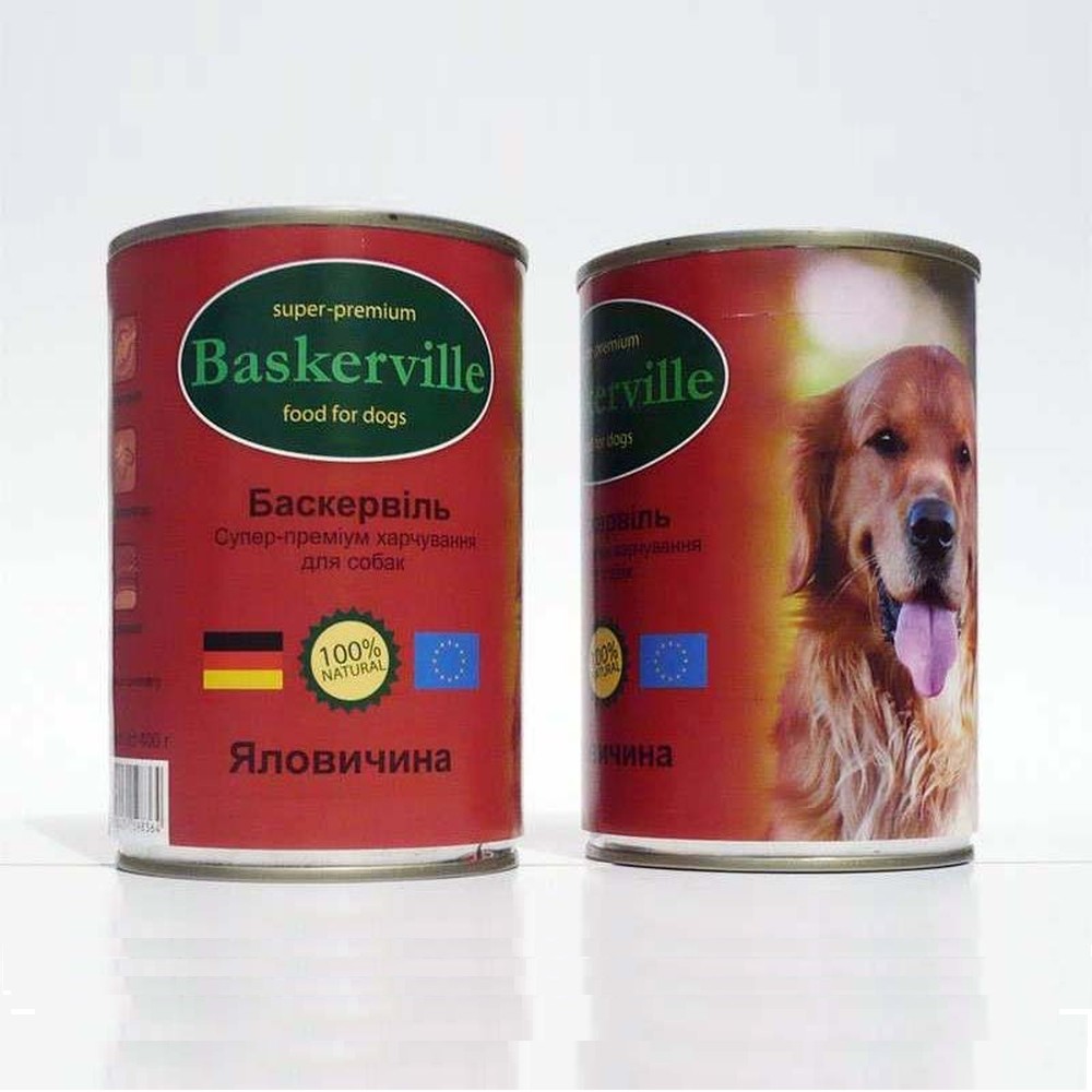 Влажный корм Baskerville Говядина для собак 800 г