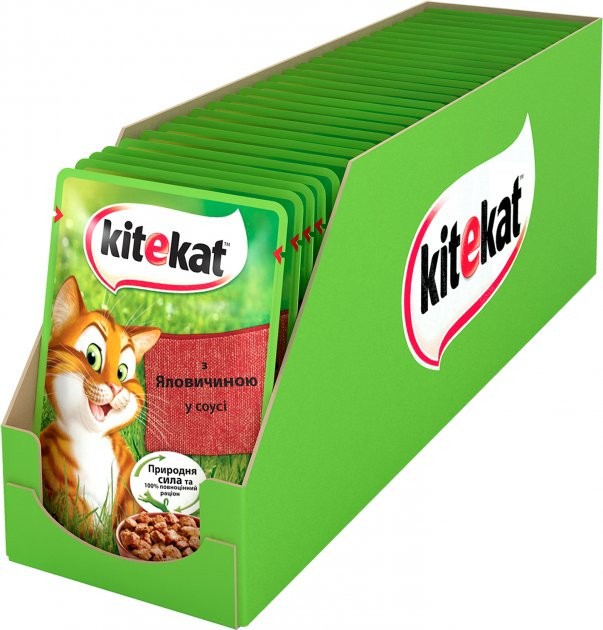 Kitekat пауч для кішок з яловичиною в соусі 28*85 г