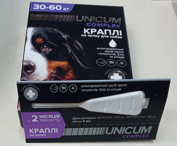 Капли Unicum Complex Рremium от гельминтов, блох и клещей для собак 30-60 кг (1пип)