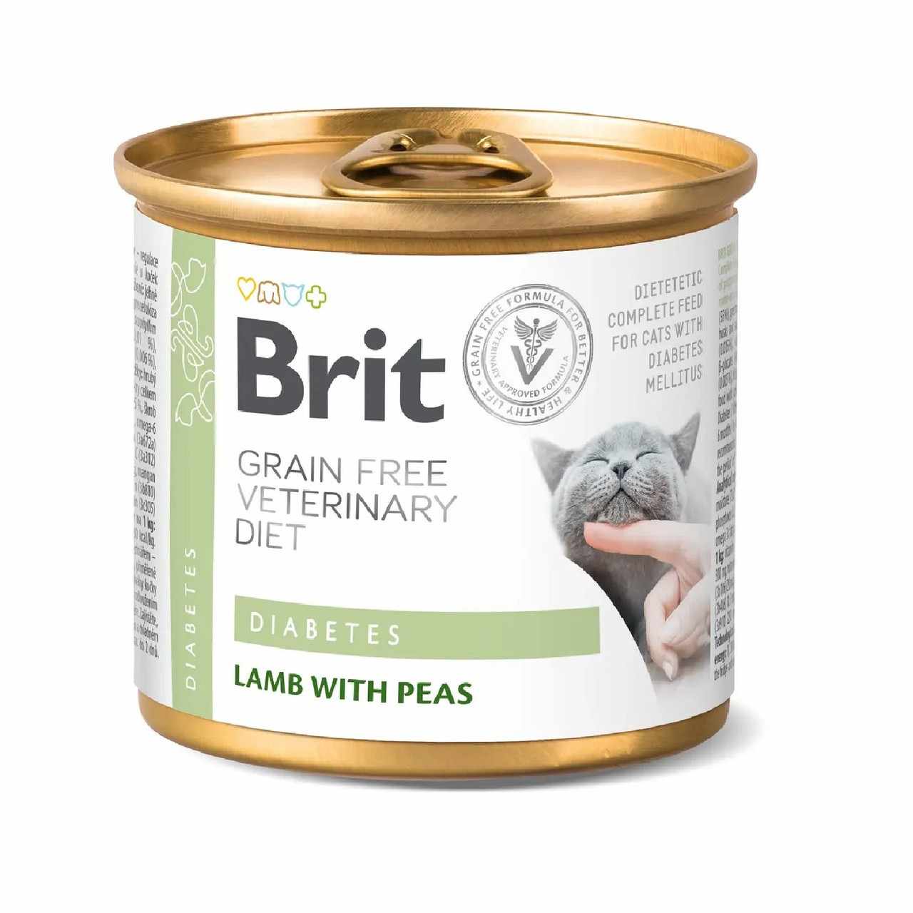 Brit VD Diabetes Cat Cans для кішок з ягням та горохом 200 г