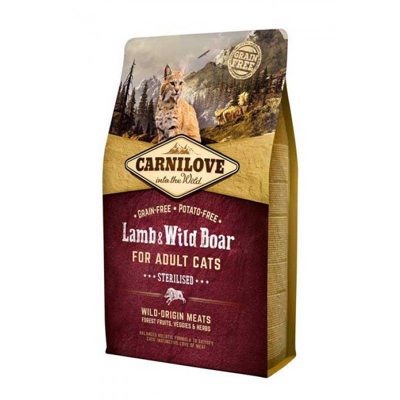 Carnilove Lamb Wild Boar Sterilised для стерилизованных кошек с ягненком и кабаном 6 кг