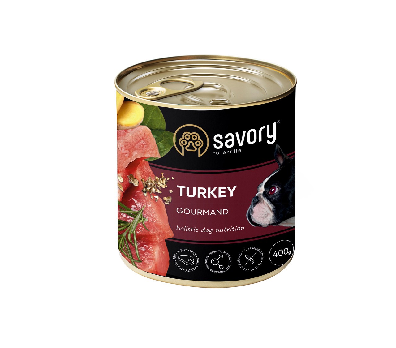 Savory Dog Gourmand Turkey для собак с индейкой 400 г