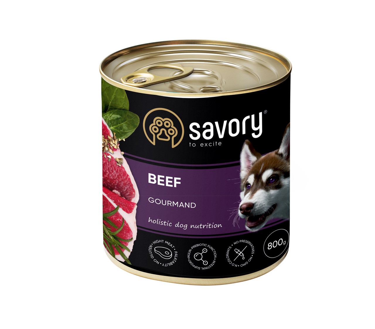 Savory Dog Gourmand Beef для собак с говядиной 800 г