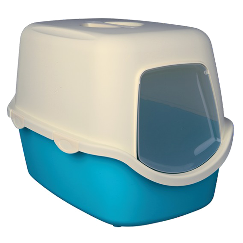 Туалет Trixie Vico Litter Tray для кошек закрытый, 40х40х56 см бирюзово-белый (40275)