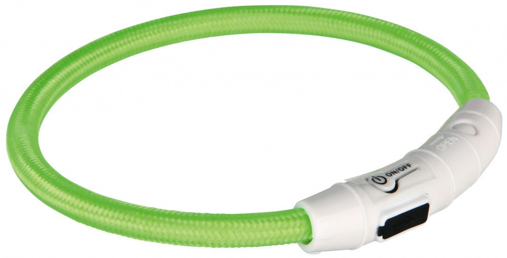 Ошейник Trixie Safer Life USB Flash Light Ring для собак светящийся, 35 см зеленый (12700)