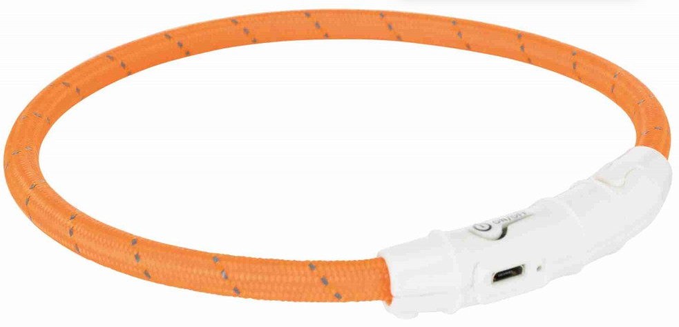 Ошейник Trixie Safer Life USB Flash Light Ring для собак светящийся, 35 см оранжевый (12703)