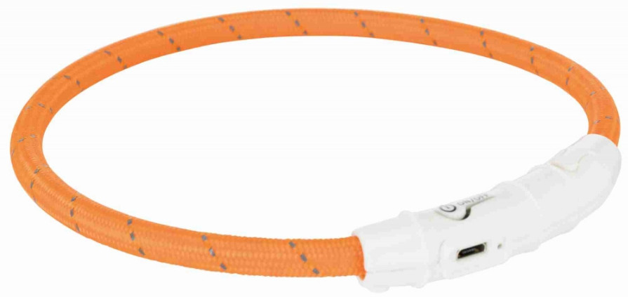 Ошейник Trixie Safer Life USB Flash Light Ring для собак светящийся 45 см оранжевый (12704)